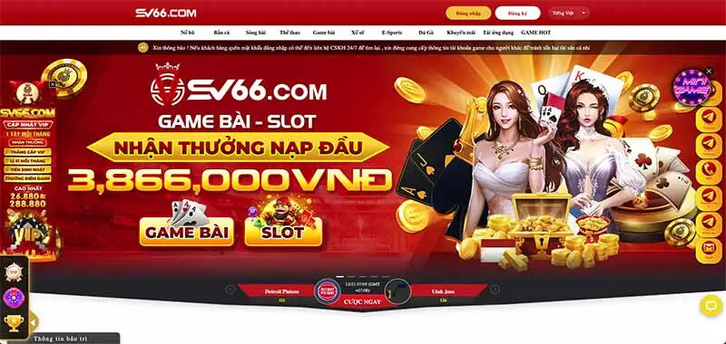 SV66 được biết đến là một trong những thương hiệu nhà cái cá cược Casino nổi tiếng hàng đầu tại Việt Nam